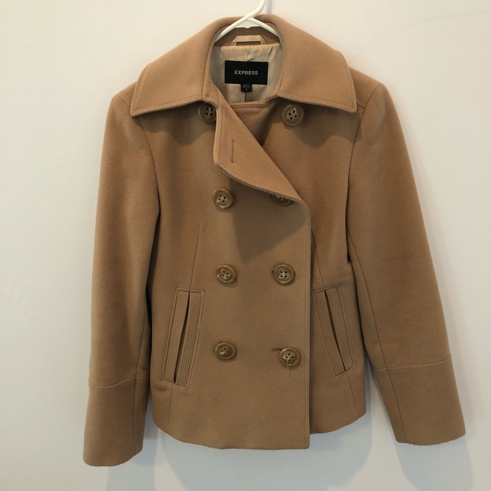 Express Camel Wool Blend Peacoat Sz 2
